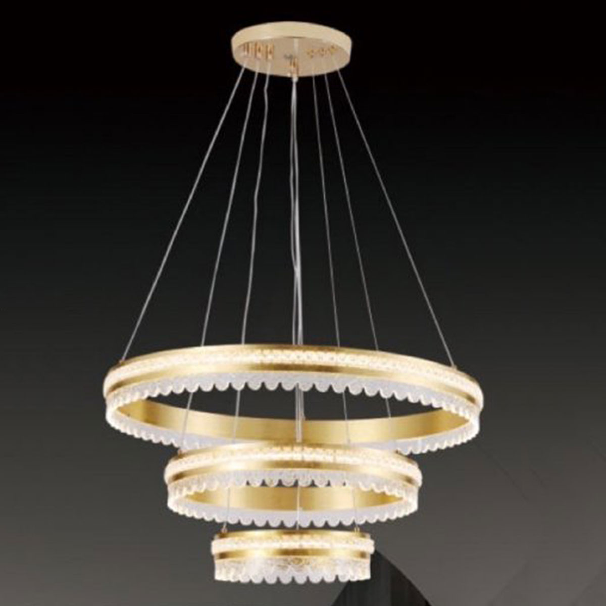 Đèn Thả 3 vòng led 5075-3 Ø250-400-600