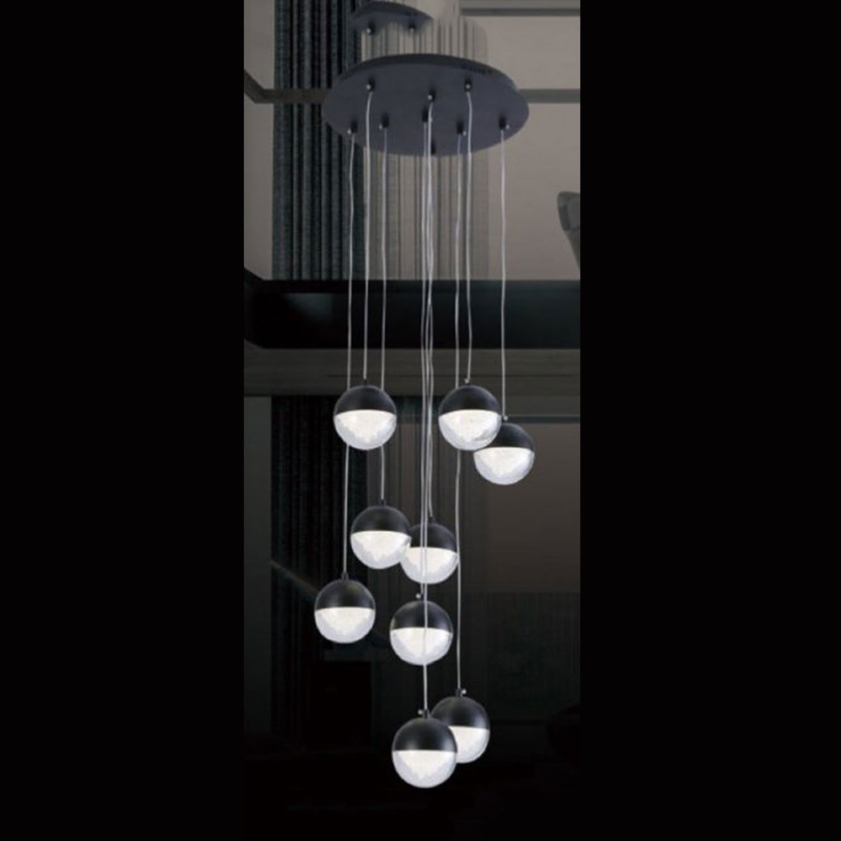 Đèn Thả 9 quả cầu led tròn 5022-9 Ø400