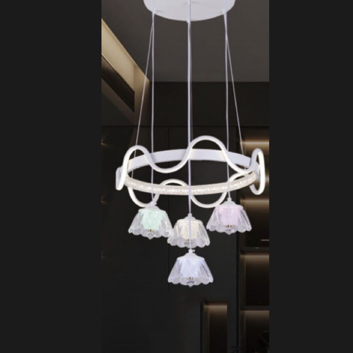 Đèn Thả Led KP9 886-4+1 Ø400