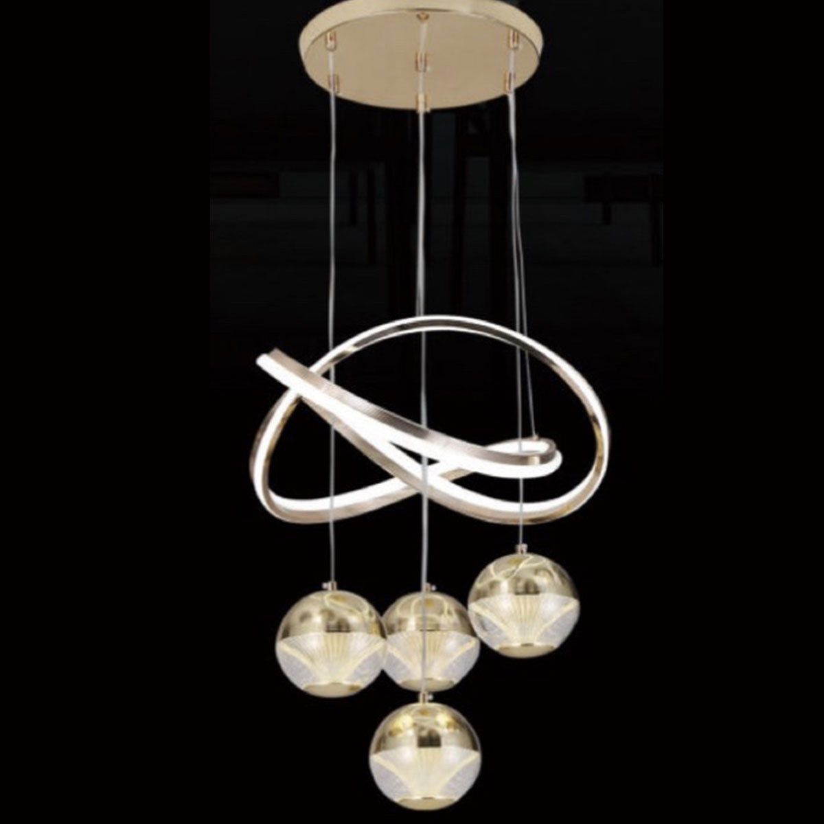 Đèn Thả Led KP9 9125-4+1 Ø400