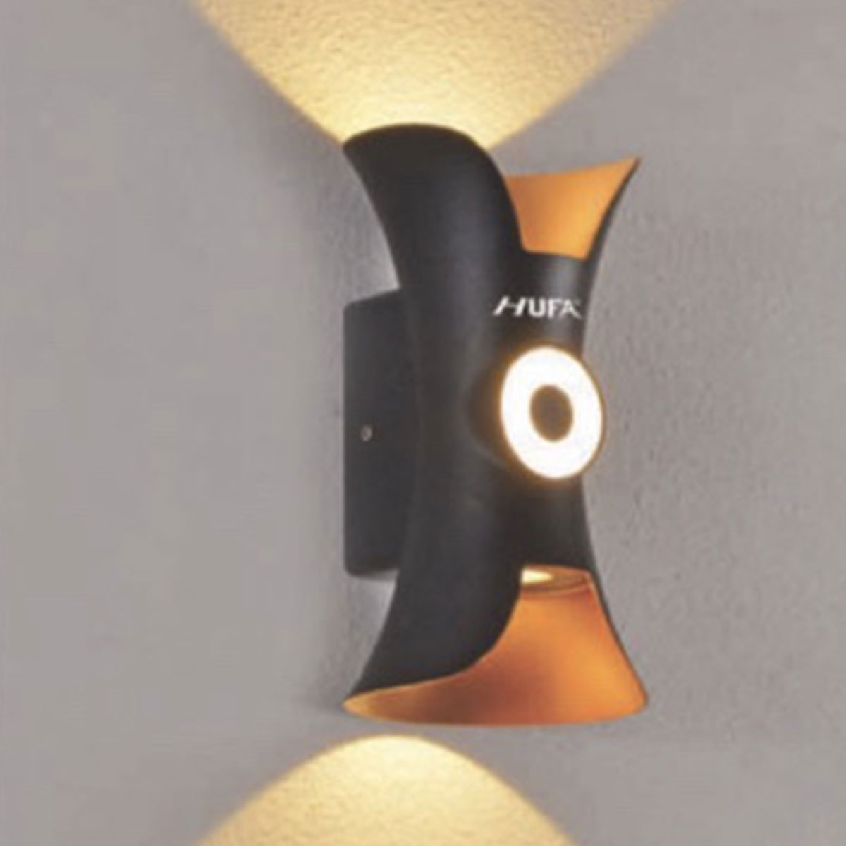 Đèn gắn tường led sử dụng ngoài trời hắt sáng 2 đầu AK-27 L100xW100xH200