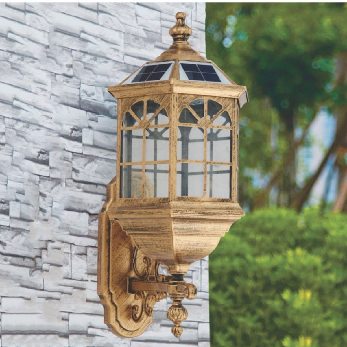 Đèn Vách Ngoại Thất năng lượng mặt trời HP6 VNL-01 L240xH450