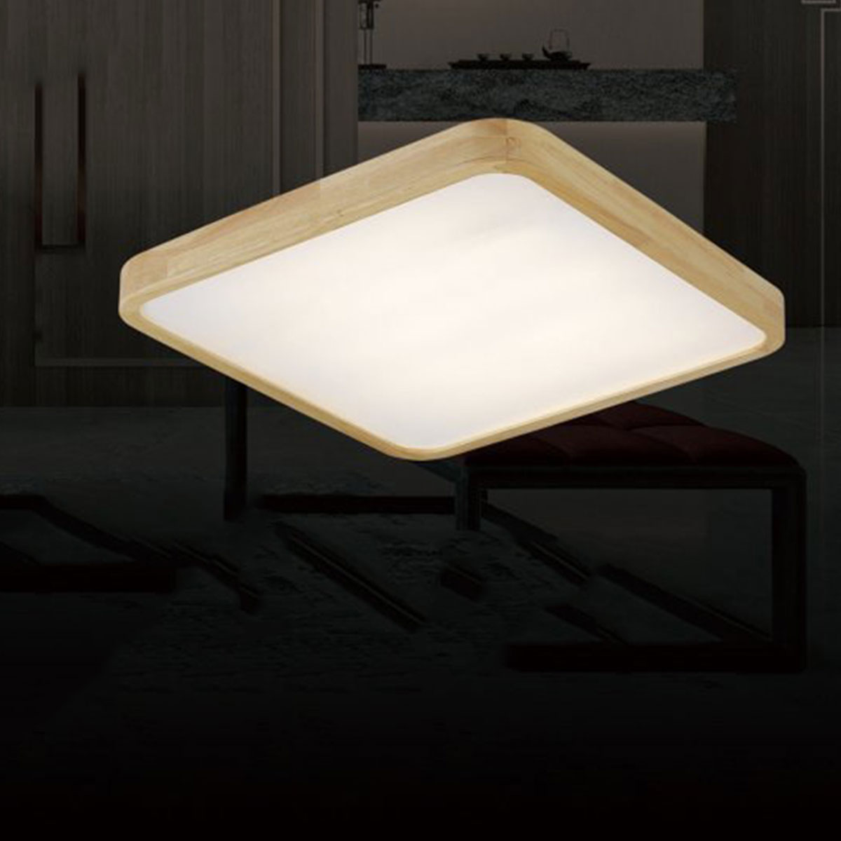Đèn áp trần LED gỗ hình vuông  017 500x500