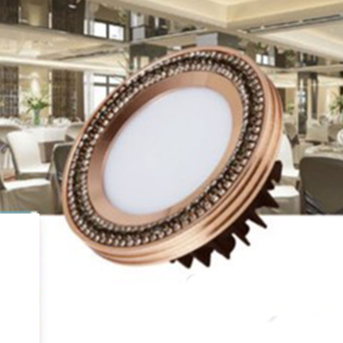 Đèn Downlight Led Âm Trần 3 chế độ sáng 7W+7 màu đồng hồng CA-8 Ø120