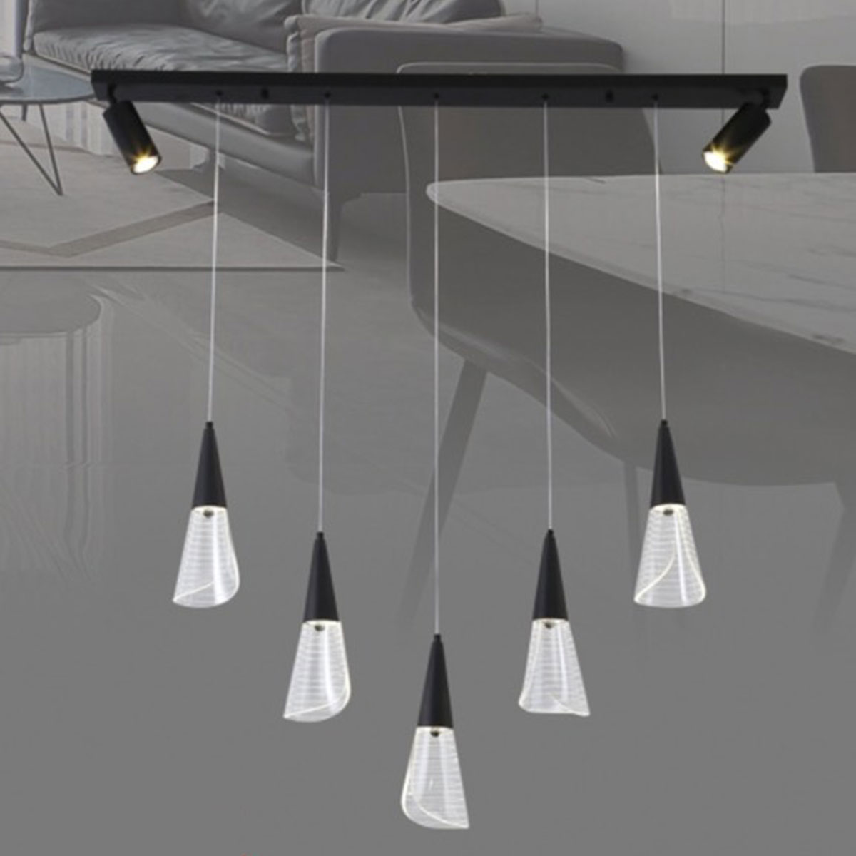 Đèn Thả led 5 ống loa nằm ngang dài 1,2 mét