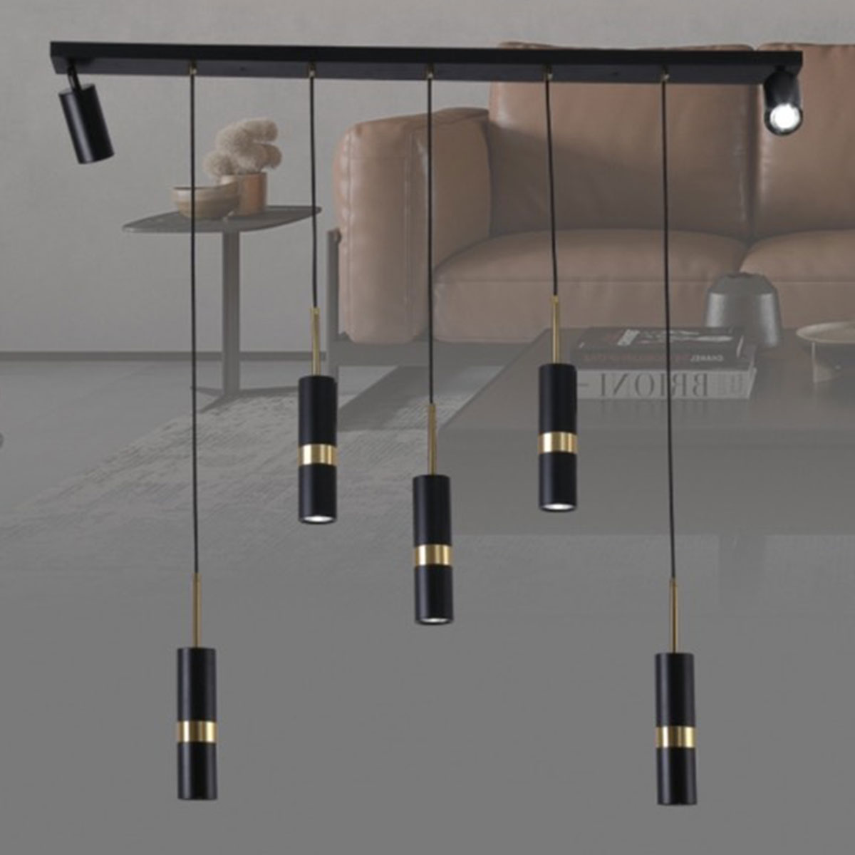 Đèn Thả bàn ăn, quầy bar, đảo bếp 5 ống bơ led dài 1,2 mét