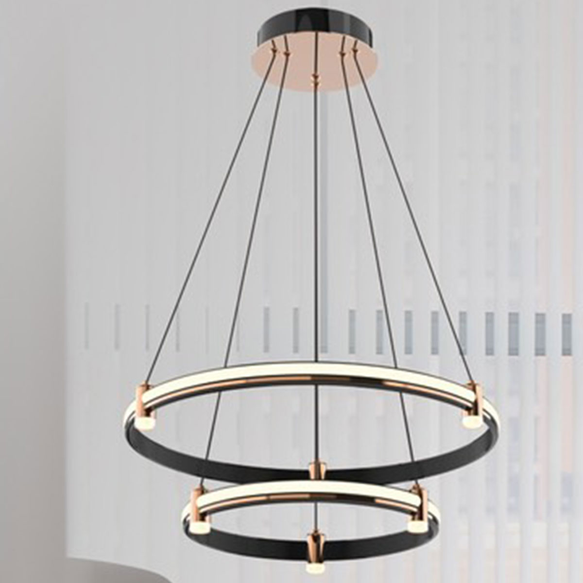 Đèn Thả Nghệ Thuật  2 vòng tròn led C572-2 Ø400-600