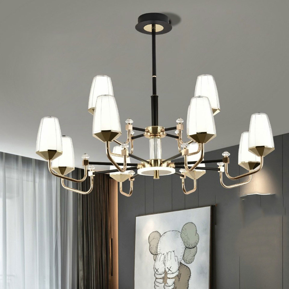 Đèn Chùm Led SN23 CL 8162/8+4 Ø950xH750