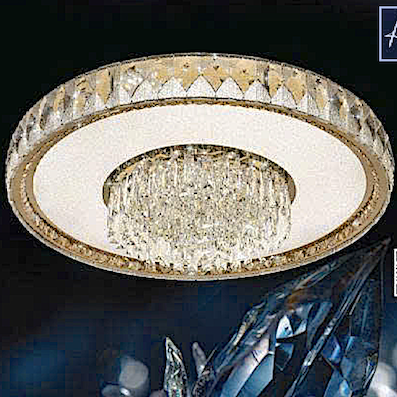 Đèn mâm pha lê tròn 3 chế độ sáng đường kính 80cm MO-1247