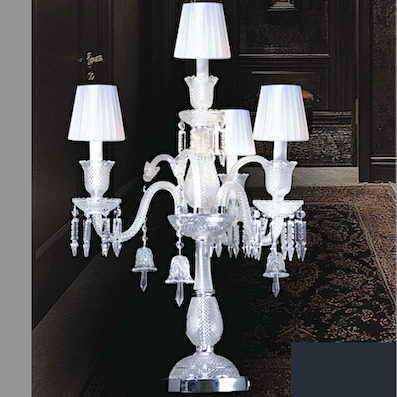 Đèn Bàn pha lê 4 chao vải cổ điển DBCN-373 W450xH800