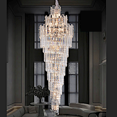 Đèn treo thông tầng pha lê dài 1.8 mét cho tầng lửng TPL6289 Ø600xH1800