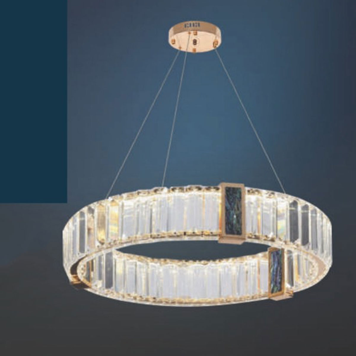 Đèn Thả vòng tròn pha lê đường kính 50cm led 3 màu TPL-81028/500 Ø500