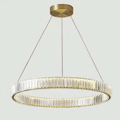 Đèn Thả vòng tròn pha lê K9 led 3 màu đường kính 40cm THD7050