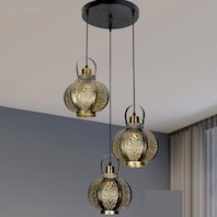 Đèn Thả bàn ăn 3 lồng đèn phong cách indochine T8662/3