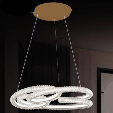 Đèn treo (đèn thả) led xoắn nhiều vòng đường kính 50cm 9816