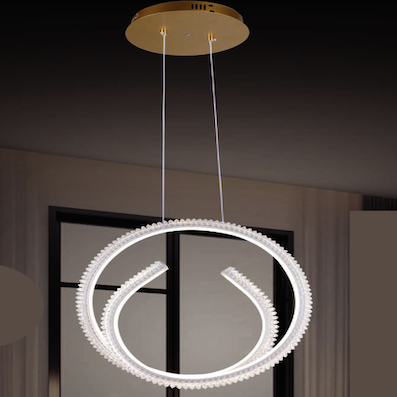 Đèn treo (đèn thả) led xoắn vòng tròn nghệ thuật đường kính 40cm 9809