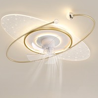 Đèn ốp trần LED có quạt trần OTQ83105vàng L600xW500