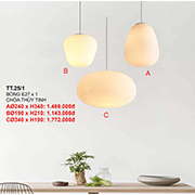 Đèn Thả Bàn Ăn lồng thủy tinh mẫu A 24HTT25A 