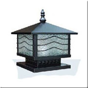 Đèn Trụ Cổng vuông có mái màu đen CT-01C Cạnh 300xcao300