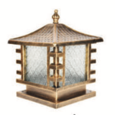 Đèn gắn đầu trụ cổng, cột, hàng rào có mái ngói cạnh 30cm HCT-6215 300xH350