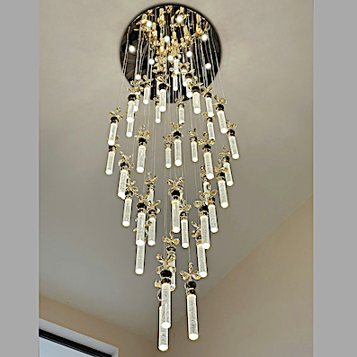 Đèn Thả  thông tầng 48 ống pha lê THD651T48 Ø800xH3000