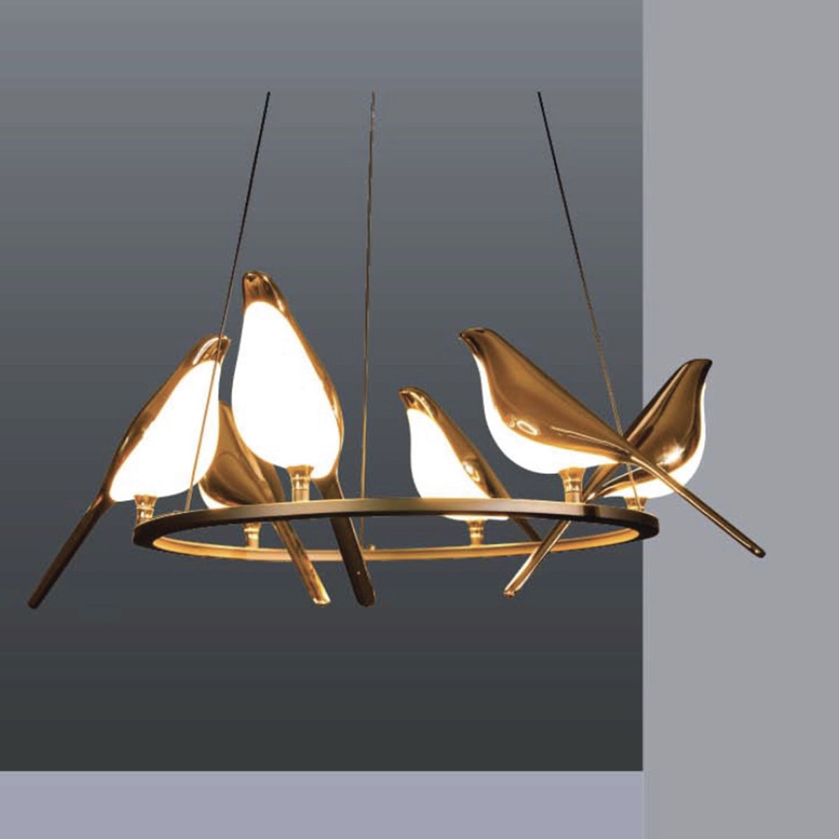 Đèn Thả led 6 con chim TL-82327/6 Ø600xH1900