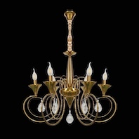 Đèn Chùm xi đồng 6 ngọn nến phong cách châu âu đơn giản CNQT-407 Ø690xH630