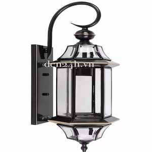 Đèn tường đồng màu đen gắn hàng rào ngoài trời VĐ-B0641S/BK Ø180xH500