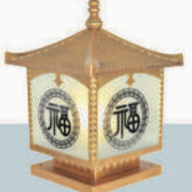 Đèn trụ gắn cổng mái ngói cạnh 20cm CT-10A màu đồng