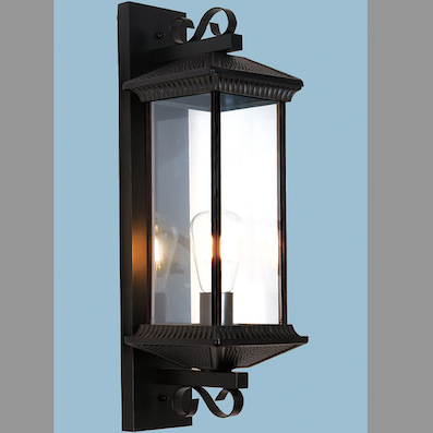 Đèn gắn tường, trụ cổng ngoài trời màu đen hộp kính chữ nhật cao 60cm VC 7989 Ø150xH600