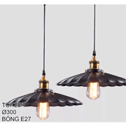 Đèn thả đĩa sắt hình bông hoa gợn sóng xoè Ø300