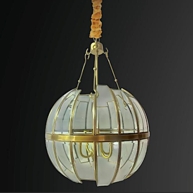 Đèn thả lồng đèn tròn bằng đồng phong cách tân cổ điển đường kính 38cm TĐ-8115/4