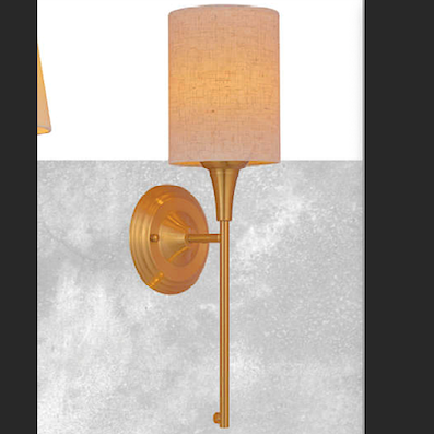 Đèn gắn tường thân vàng đồng, chụp vải cao 50cm VL-4808