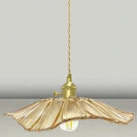 Đèn thả thủy tinh hình lá sen đường kính 27cm ĐT-RH010