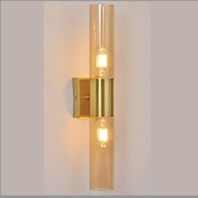 Đèn gắn tường ống thuỷ tinh màu trà đế vàng dài 43cm VL 4733/V