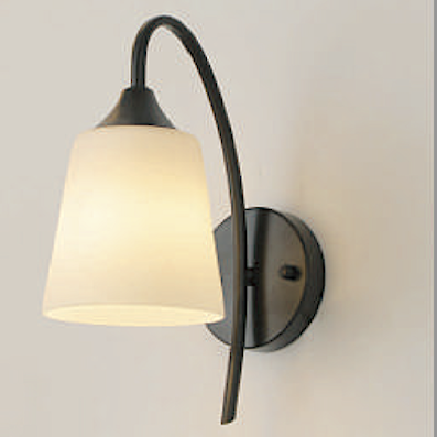 Đèn gắn tường hiện đại chao thuỷ tinh 6005/1BK Ø100x190