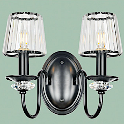 Đèn gắn tường chụp pha lê thân đen VB-2769/2 N340xC275