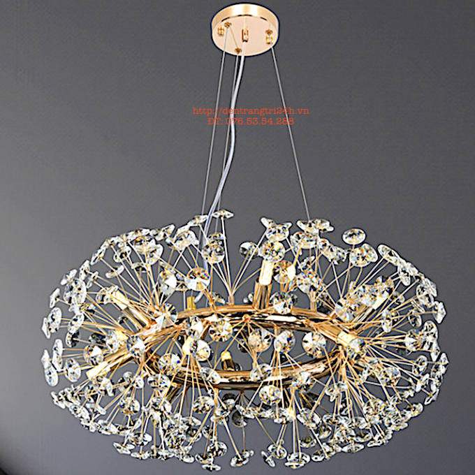 Đèn thả pha lê đường kính 60cm cho bàn ăn ĐT-2601/600RD