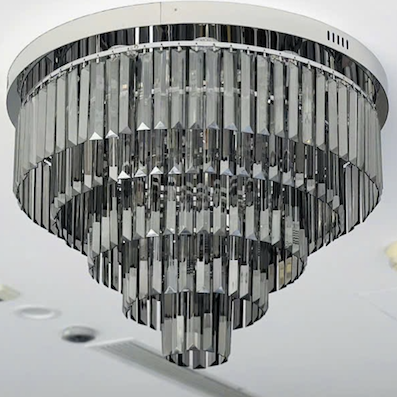 Đèn ốp trần pha lê màu khói 5 lớp đường kính 60cm  OTPL3509T600 Ø600