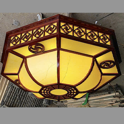 Đèn Ốp Trần Gỗ nghệ thuật đường kính 80cm HH OG-117