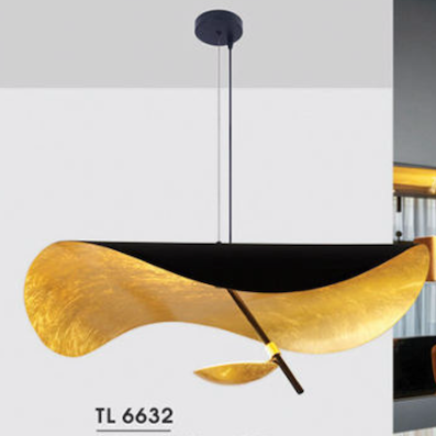 Đèn chụp uốn lượn nghệ thuật led lá sen đường kính 40cm THCN 020