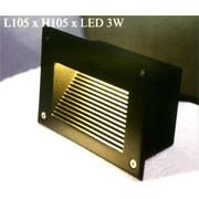 Đèn Led Âm Bậc Cầu Thang hình chữ nhật màu đen dài 14,5x rộng 7cm ACT-610