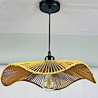 Đèn Thả dây thừng đan hình lá sen đường kính 40cm TTK208