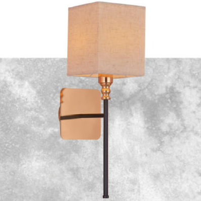 Đèn gắn tường thân đen, chụp vải cao 48cm VL-4814