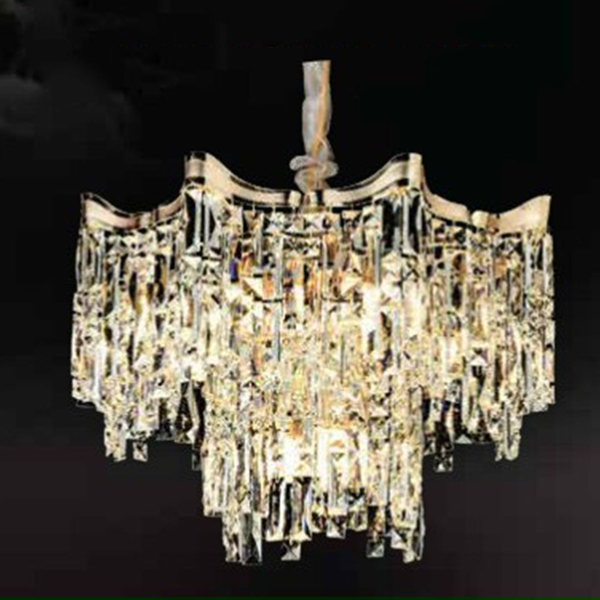 Đèn thả Pha Lê K9 cao cấp 3 lớp hình răng cưa đường kính 80cm TPL-511321/800