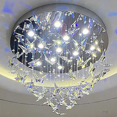 Đèn gắn trần pha lê đàn bướm đường kính 80cm TPL127