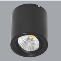 Đèn lon ống bơ thân đen led 12w chỉnh góc sáng AFC 647 D Ø130xH130