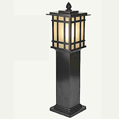 Đèn Trụ sân vườn có mái cạnh 18cm x cao 60cm DT26